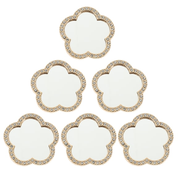 SEWOART 6Pcs Golden Phone Mirror for Makeup Compact Lightweight Live Streaming Accessory