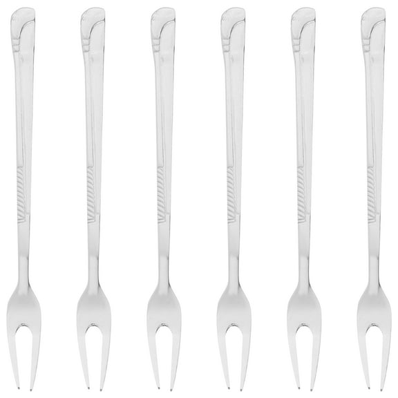 6pcs Pickle Fork Dessert Fork Stainless Steel Fork Fruit Pick Kitchen Utensil