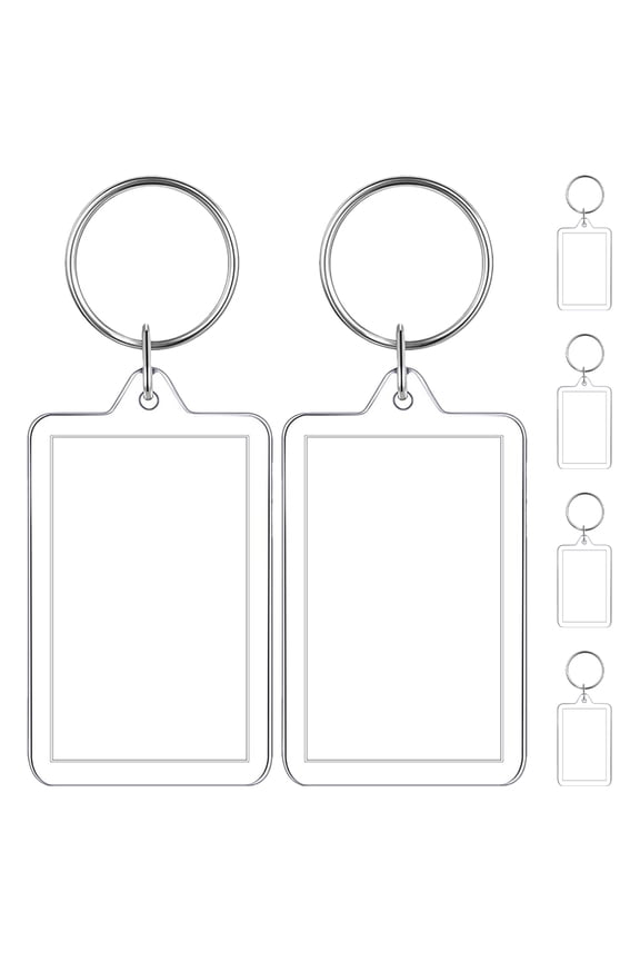 6pcs Picture Frame Keychain Clear Photo Insert Blank Keychain Acrylic Photo Frame Keychains Keyring Holder Photo Keychain Display Supplies