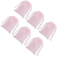 6pcs Pink Luxury Flannel Bag Cosmetic Storage Pouches Drawstring Cloth