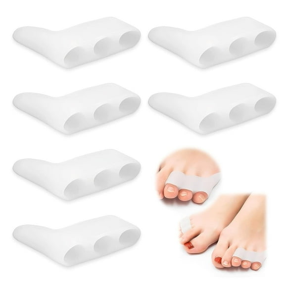 6pcs Pinky Toe Separators Toe Straighteners for Bent Toes, Pinky Toe Cushion, Little Toe Separators to Correct Overlapping Toes, Gel Toe Separators for Pinky Toes Separation and Protection