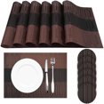 thumbnail image 1 of 6pcs Placemats PVC Place Mats and Coasters Washable Non-Slip Heat Resistant Table Mats for Kitchen Dining Table Home Restaurant 12"×18", Coffee, 1 of 8