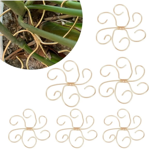 6pcs Plant Climbing Stem Supports Metal Flower Stabilizer Grapple Holder Plant Stakes Trellis Stem Clamp Set Plant Growth Rack