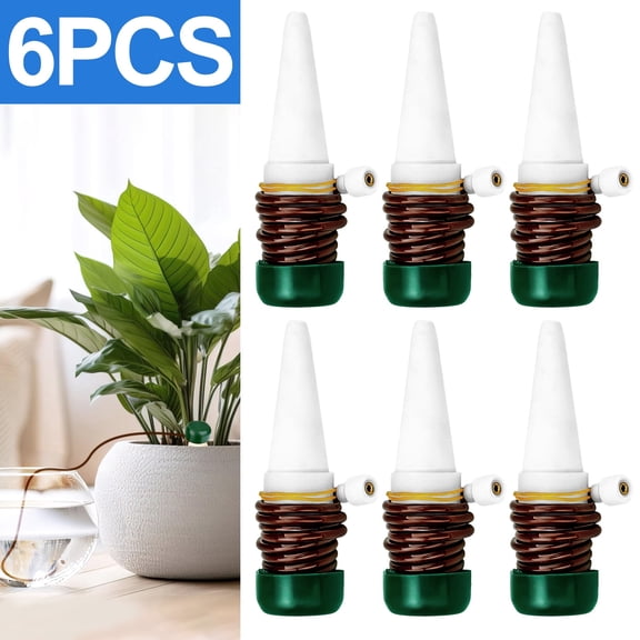 6pcs Plant Self Watering Stakes, TSV Insert Automatic Devices Plant Self Drip Irrigation Slow Release Indoor Outdoor Terracotta Water Spikes for Potted Plants Flower
