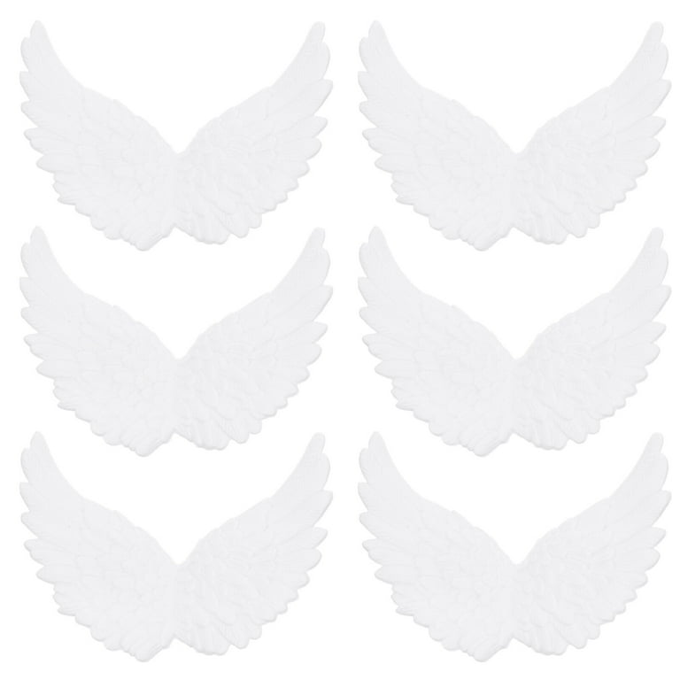 6pcs Plastic Angel Wings Ornaments Christmas DIY Crafts Accessories Decor 