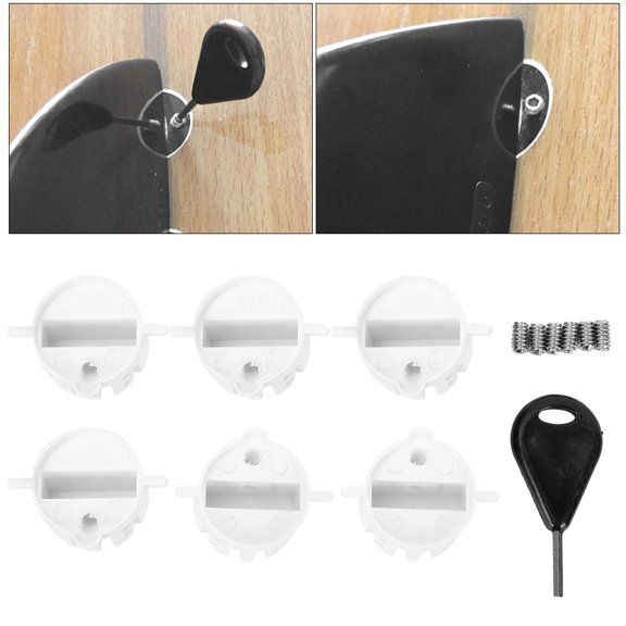 6pcs Plastic Cup Plug Surfboard FCS Round Surf Fin G5 Box & Screw Key(white)