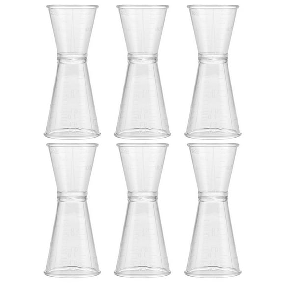 6pcs Plastic Double-Sided Measuring Cup Jigger Measurer Cocktail Bartender Drink Measuring Cup
