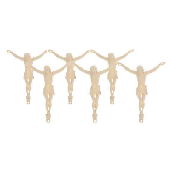 6pcs Plastic Jesus Figurine Small Jesus Statue Model Mini Jesus Sculpture Miniature Church Figure for DIY Religious Craft Supplies