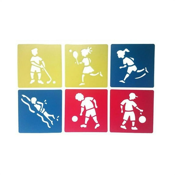 6pcs Plastic Picture Drawing Template Stencils - Kids DIY Art Painting Stencils for Paper, Coloring Cards, Scrapbooking, and Crafts