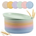 thumbnail image 1 of 6pcs  Plastic Plates 9 Inch, Unbreakable Lightweight Wheat Straw Plates, Salad Plates, Camping Plates, Dishwasher & Microwave Safe, Green And Healthy Dishes, Kitchen Supplies, 1 of 10