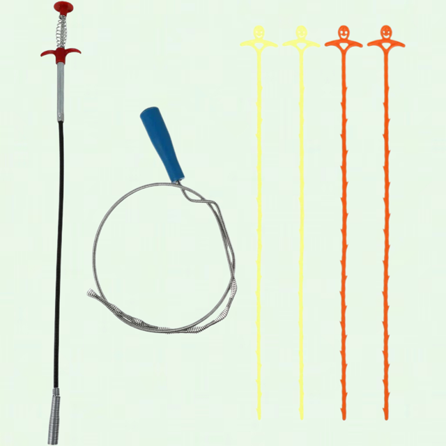 6pcs Plumbing Snake Drain Hair Catcher Drain Auger for Bathroom Shower