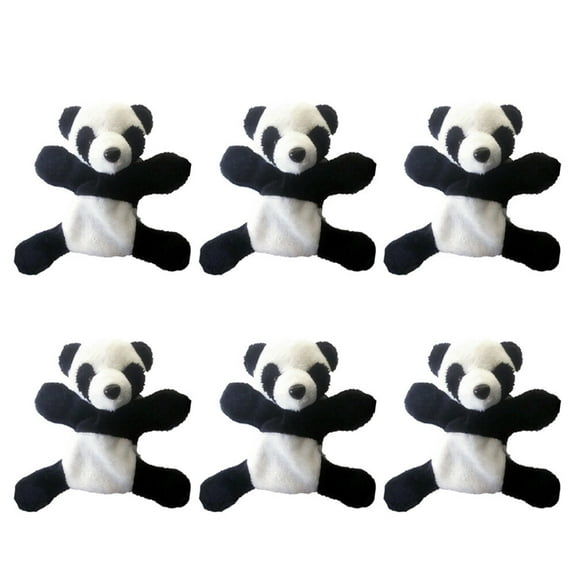 6pcs Plush Panda Refrigerator Magnet Creative Fridge Magnetic Sticker Home Decor (Small)