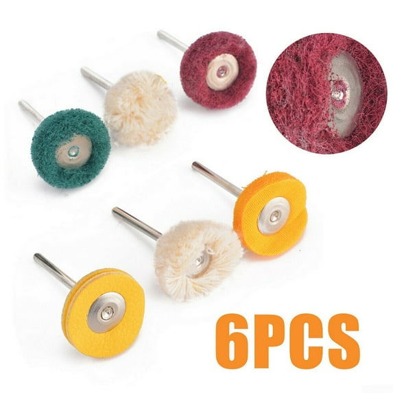 6pcs Polishing Mop Wheel Brushes Buffing Pad Brush For Rotary Polish Drill Bit