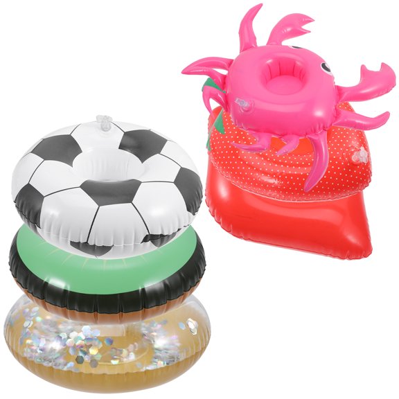 Raindrops 6pcs Pool Drink Holder Inflatable Drink Holders Floating Water Cup Holders
