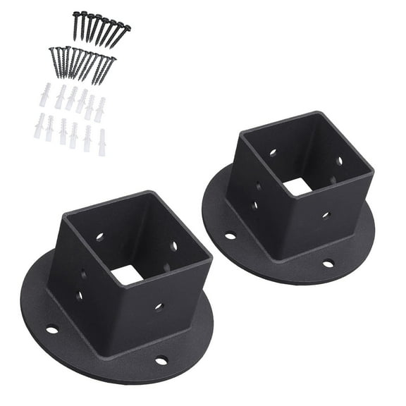 6pcs Portable Post Brackets Anchors Powder Coated Metal for Fencing Railing Gazebos Pergolas and Mailbox Support
