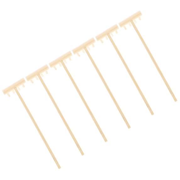 NUOLUX Sandbox Rake Crafts Sandbox Rakes Beige Bamboo 6Pcs For Wave and Path Creation on Sand