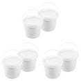 thumbnail image 1 of 6pcs Portable Storage Bucket Toy Bucket White Plastic Bucket with Lid Handle, 1 of 7