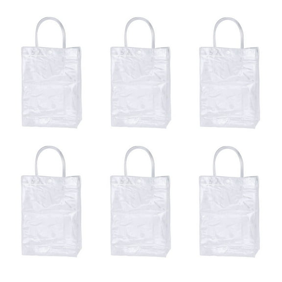 6pcs Clear Practical Tote Bags Exquisite PVC Plastic Tote Bag Set