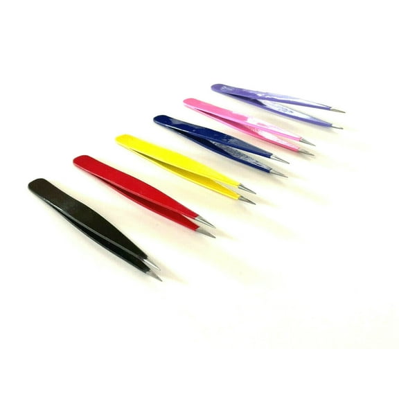 6pcs Professional Eyebrow Tweezers Pointed Tip Multi Purpose Set/Kit