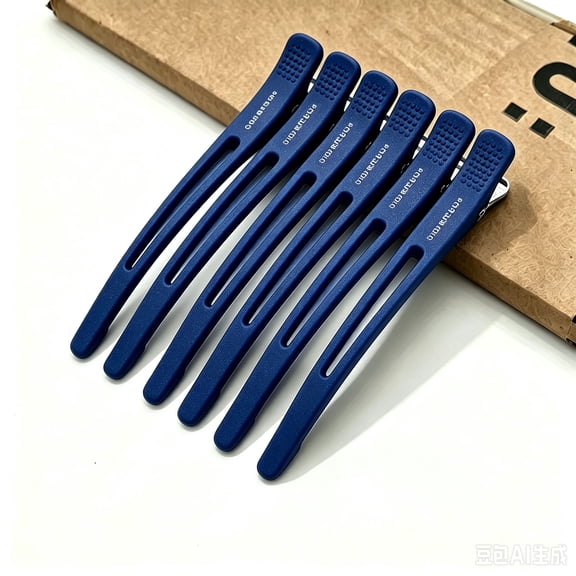 6pcs Professional Hair Clips for Styling Sectioning, Non No-Trace Billed Hair Clips with Silicone Band, Salon and Home Hair Cutting Clips for Hairdresser, Women