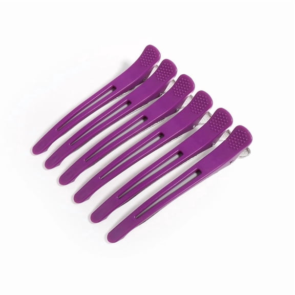 6pcs Professional Hair Clips for Styling Sectioning, Non Slip No-Trace Duck Billed Hair Clips with Silicone Band, Salon and Home Hair Cutting Clips for Hairdresser