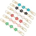 thumbnail image 1 of 6pcs Purse Extender 14.8cm 5.8 Inch Bag Strap Extender Plastic Enamel Flower Chain with Alloy Swivel Clasps Short Handbag Chain Straps Replacement for Crossbody Purse Light Gold 6 Colors, 1 of 6