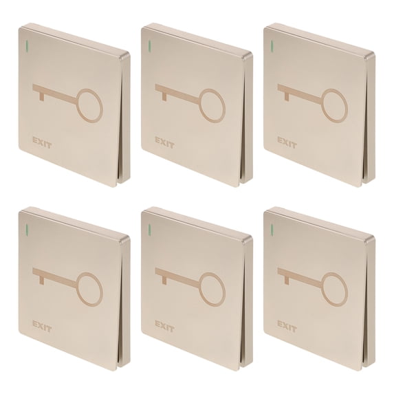 6pcs Push to Exit Button Door Switch for Access Control - Resettable Doorbell Release Door Press Button 86 Type for Home Office and Commercial Use