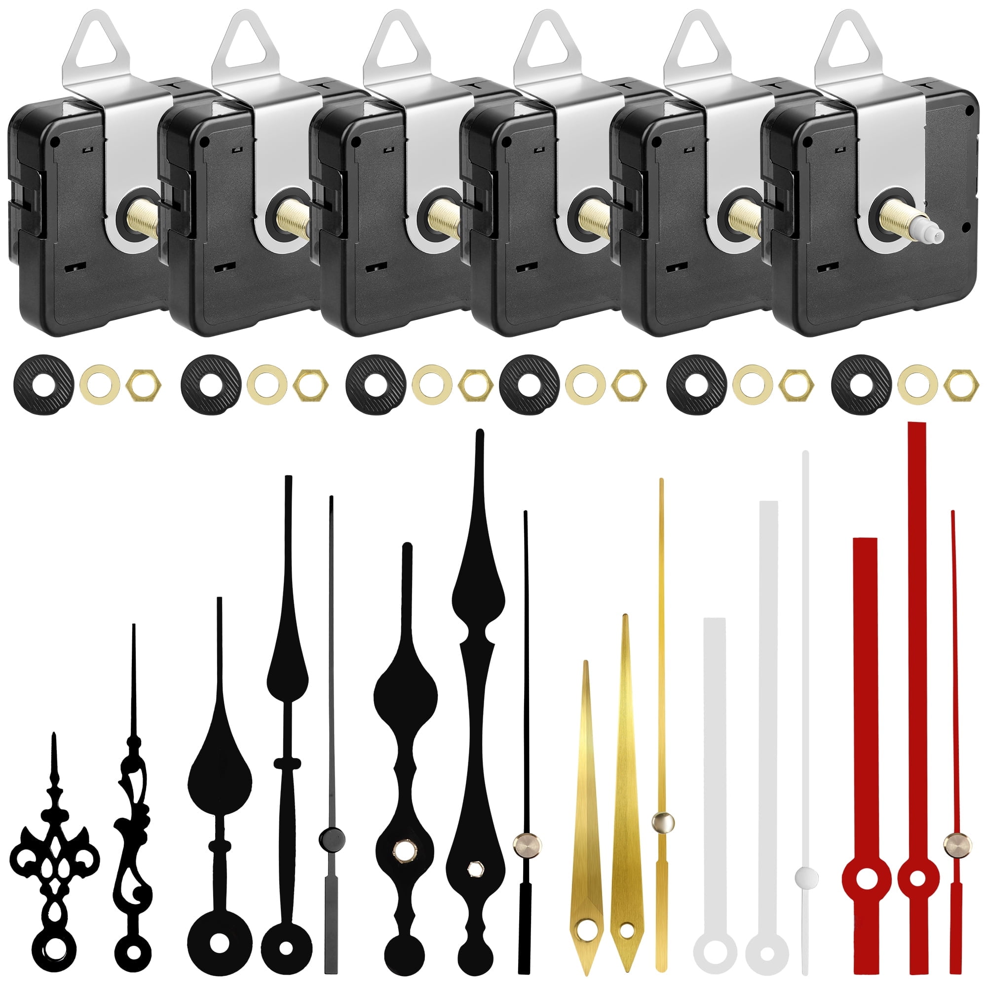 6pcs Quartz Clock Movement Mechanism Set, EEEkit DIY Repair Battery Operated Clock Motor Hands