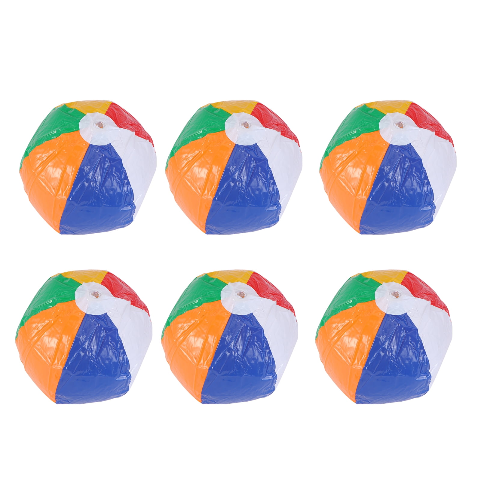 6pcs Rainbow Color Party Pack Inflatable Beach Balls Balls for Beach Swimming Pool Parties