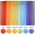 thumbnail image 1 of 6pcs Rainbow Sheer Window Panel Colorful Backdrop Bright Curtains Set for Playroom, Nurseries, Bedroom, 1 of 6