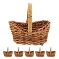 thumbnail image 1 of 6pcs Mini Rattan Picnic Baskets with Handles for Baby Shower Favors, Birthday Party , Garden Decor and Home Decoration, 1 of 6