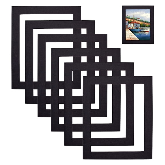 6pcs Rectangle Card Paper Picture Frames Cardboard Photo Frames with Transparent Window for Wall Decoration Black 301x250x1mm Inner Diameter: 240x189mm