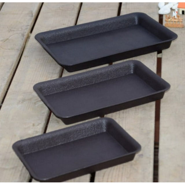 6pcs Rectangular Plant Saucers Plastic Plant Saucers Planter Drip Tray
