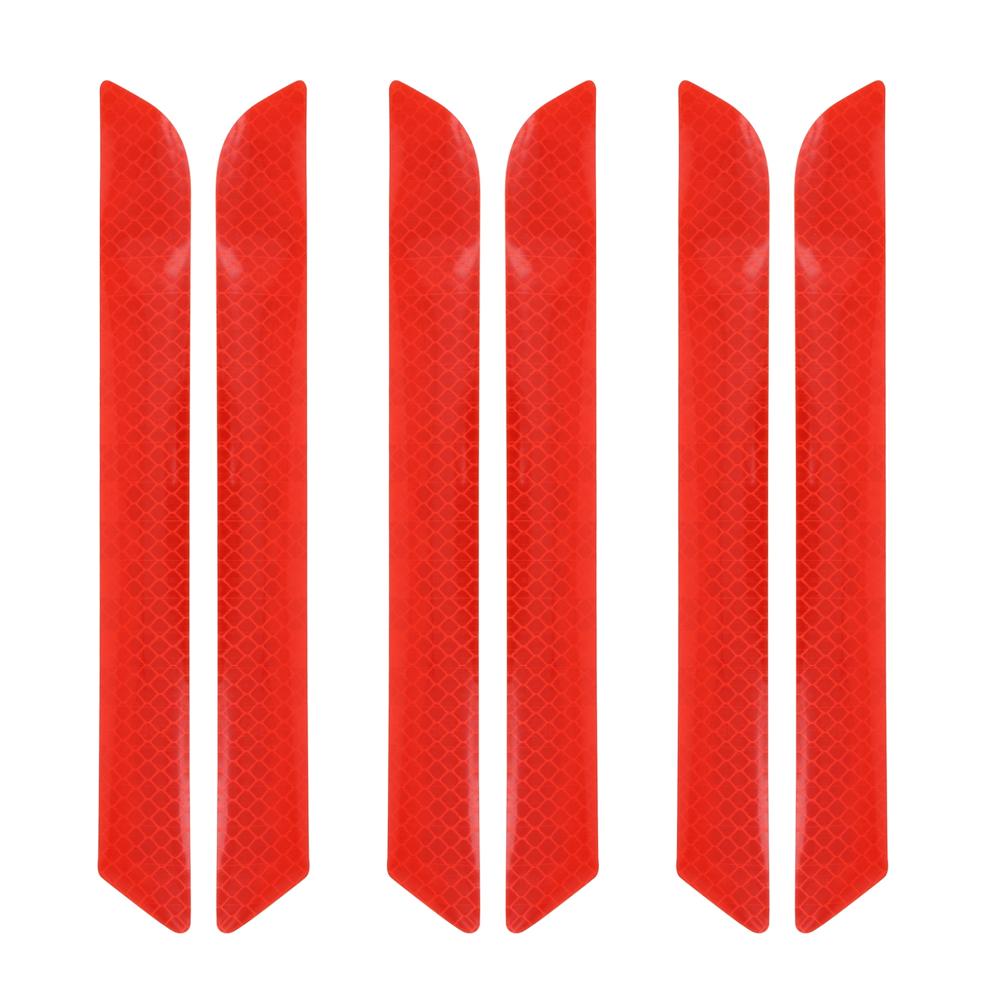 6pcs Red Bumper Reflector Reflective Sticker Adhesive Tape 20 x 2.5cm