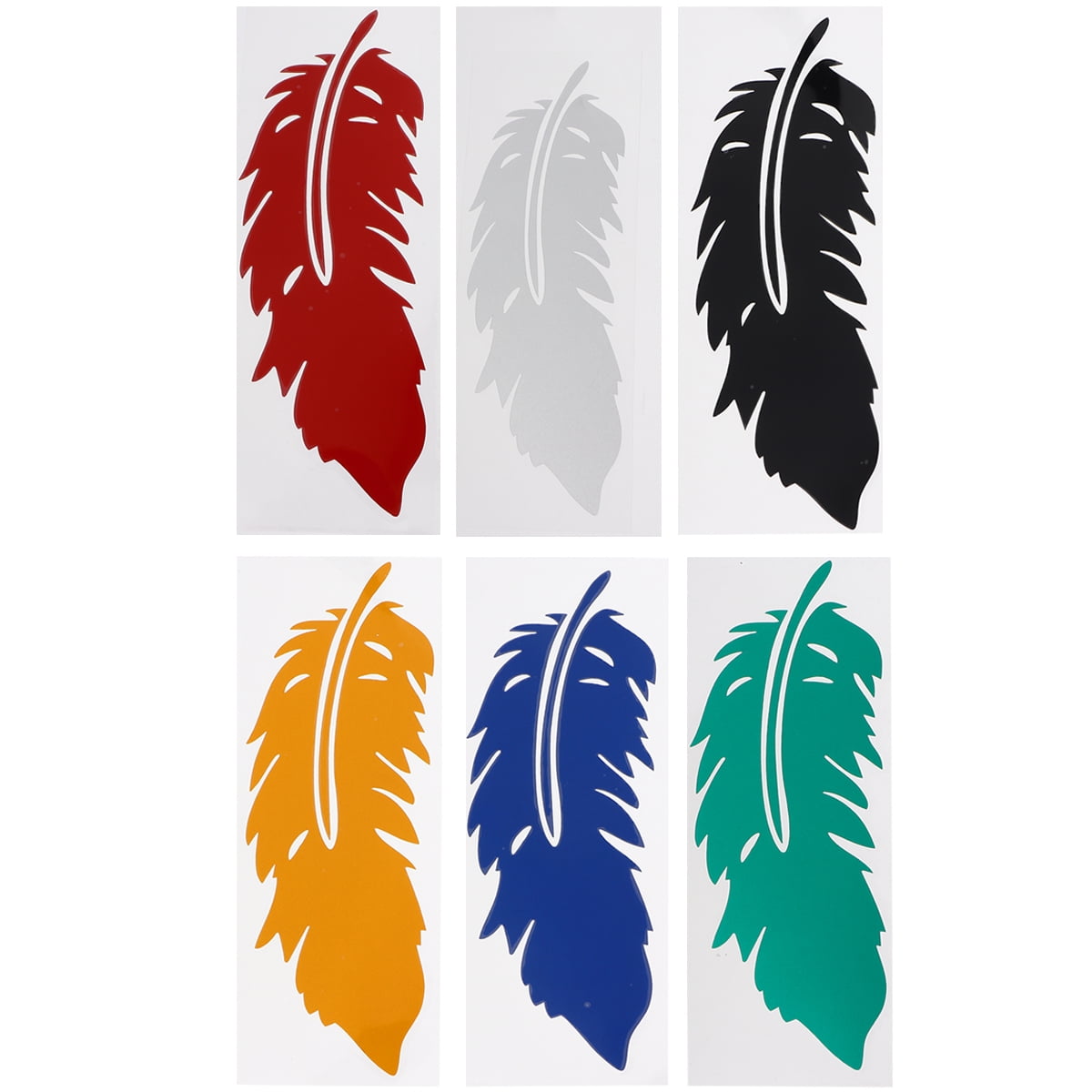6pcs Reflective Car Sticker Feather Car Decal Stickers Car Body Decal