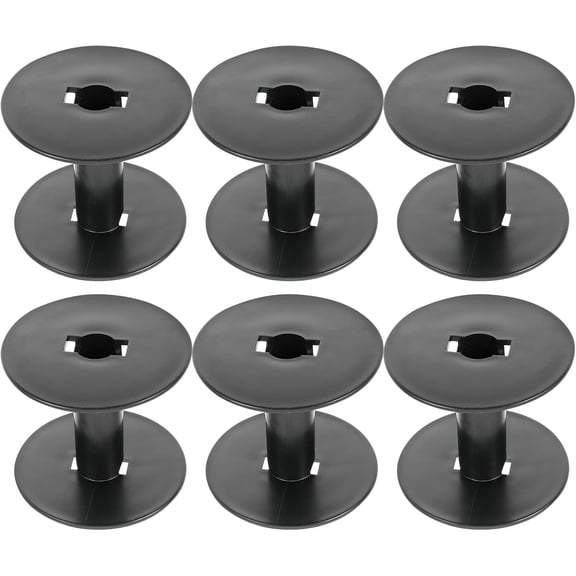 6pcs Replaceable Plastic Thread Bobbins Black Compact Empty Spools for Sewing Machines Portable Bobbins Set for Sewing Crafts