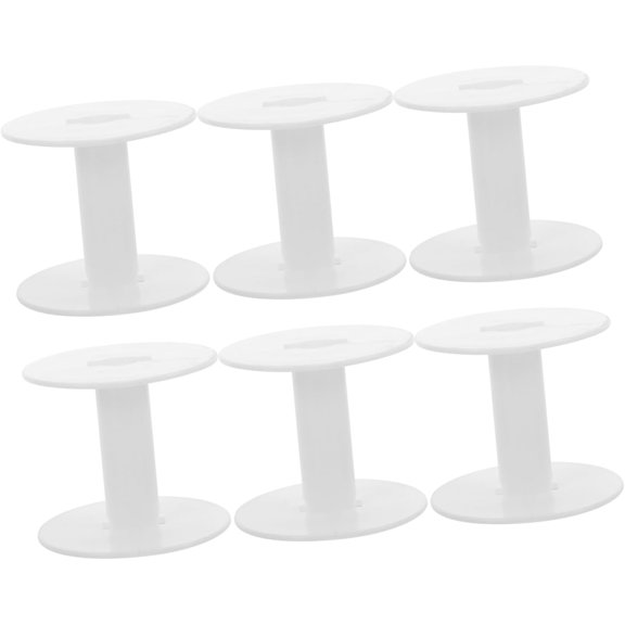6pcs Replaceable Sewing Bobbins Portable Thread Spools for Embroidery Machines Durable Plastic Design White for Beginners and Professionals