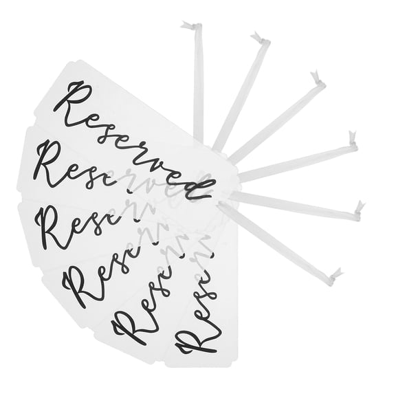 6 Pcs Reserved Signs Wedding Reception Decor Office Baby Transparent