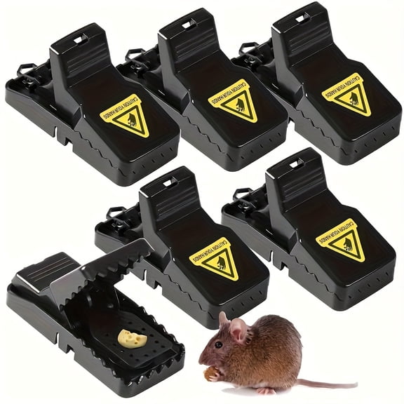 6pcs Reusable ABS Mouse Trap Set, High-Sensitivity Spring Snap Traps for Home, Garden Indoor Pest Control