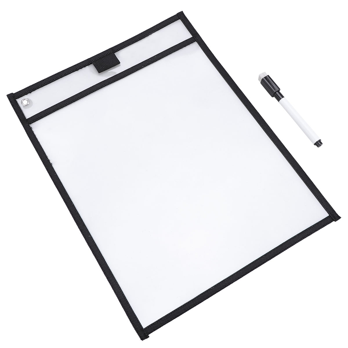 6pcs Reusable Clear PVC Dry Erase Pockets Sleeves with 6pcs Pens for