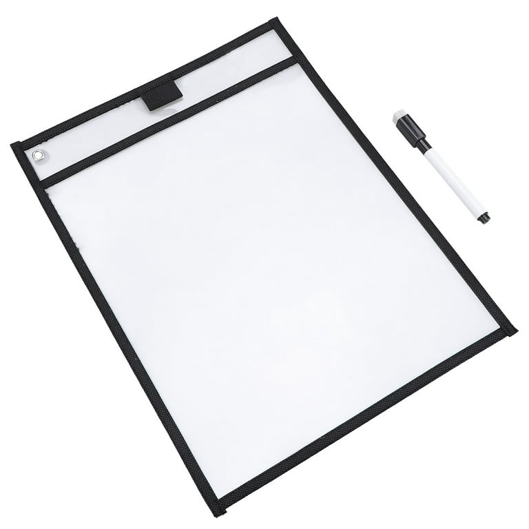 Reusable Dry Erase Sleeves with Pen PVC Dry Erase Pockets 14x13 inch  Colorful Plastic Sleeves Sheet Protectors for School Work