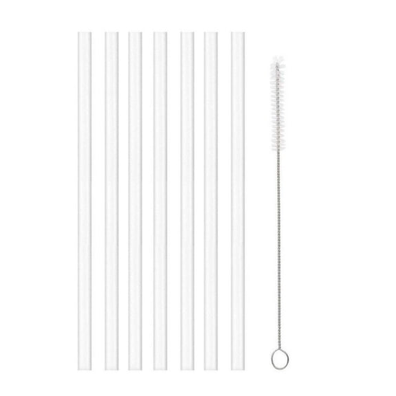 Reusable Replacement Straws Flexible Plastic Straw Cleaning with Brush