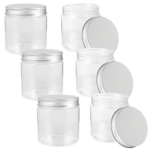 6-Pack Reusable Clear Plastic Sauce and Jam Containers with Lids, Small Dispenser Jars for Condiments and Spreads