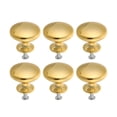 thumbnail image 1 of CIMAXIC 6Pcs Round Zinc Alloy Cabinet Pull Handle Brushed Golden Metal Drawer Knob, 1 of 6