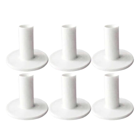 6pcs Rubber Golf Driving Range Practice Tee Holder Tees Tool , White, 38mm