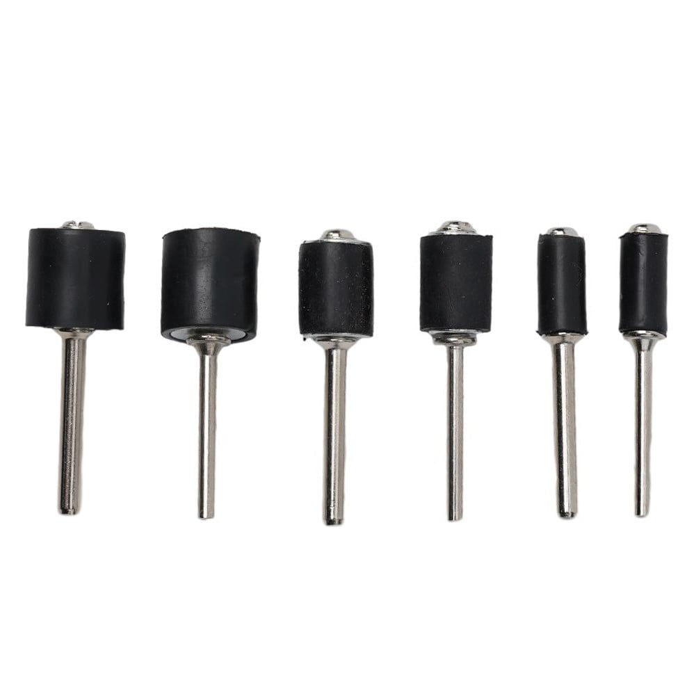 6pcs Rubber Mandrel Set Sandpaper Circle Kit Grinder Drum Polishing
