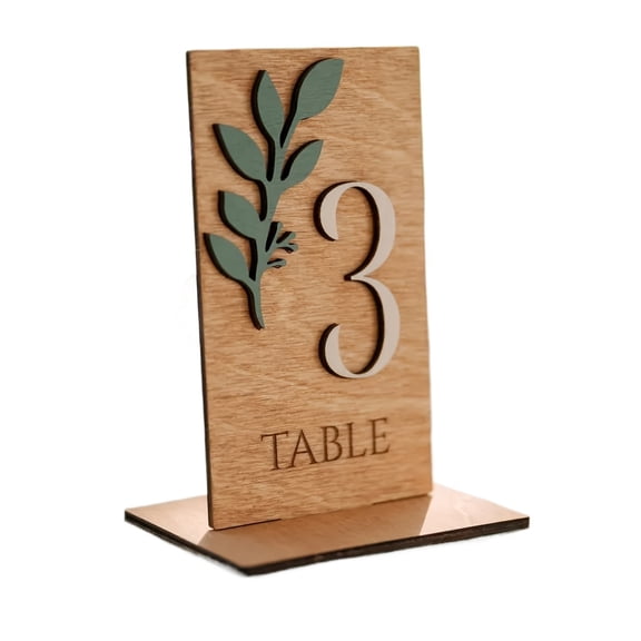 6pcs Rustic Wooden Wedding Table Numbers - Elegant Square Table Decorations for Country Style Weddings