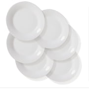 6pcs Salad Dessert Plate 7.5inch White Porcelain Dinner with Round Flat Design Good for the Gift