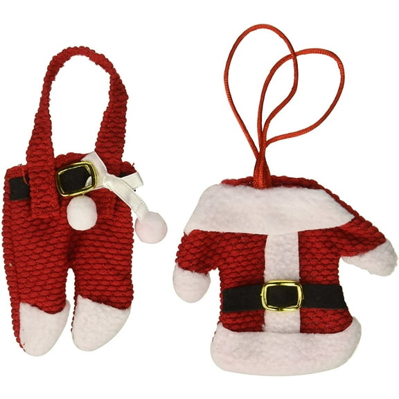6pcs Santa Suit Christmas Silverware Holder Pockets