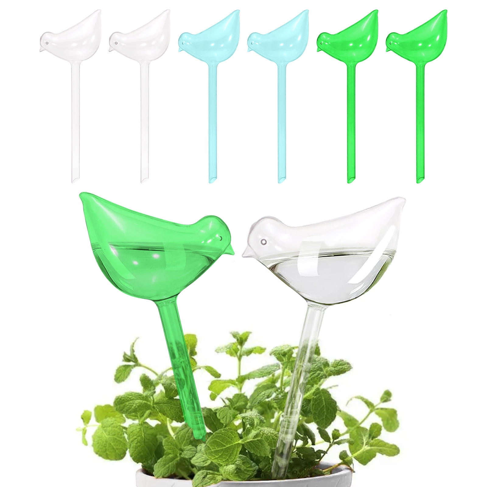 Domensi 6 Pcs Watering Globes Automatic Plastic Self Planter Insert 17 Oz For Indoor